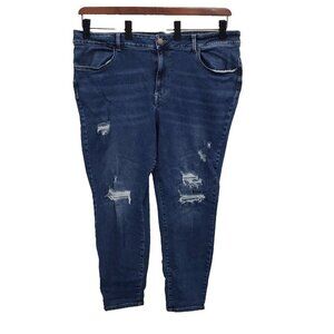 Maurices Womens‎ High-Rise Skinny Jeans Size 24W Reg Distressed Stretch Med Wash
